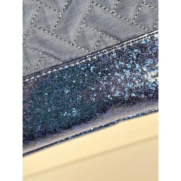 Lug Avion Navy Blue Convertible Tote Bag Quilted Overnighter Travel Glitter - Picture 14 of 14